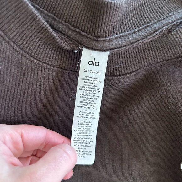 Alo Yoga Accolade Crew Neck Pullover Brownstone Size XL Sweatshirt Unisex - Picture 6 of 6
